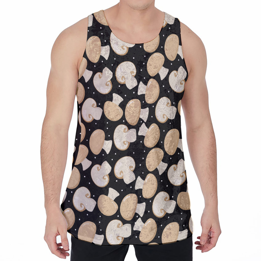 Champignon Mushroom Pattern Print Men's Velvet Tank Top