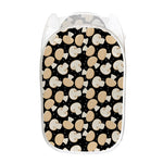 Champignon Mushroom Pattern Print Mesh Laundry Hamper