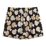 Champignon Mushroom Pattern Print Mesh Shorts