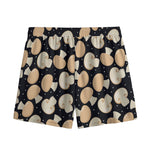 Champignon Mushroom Pattern Print Mesh Shorts