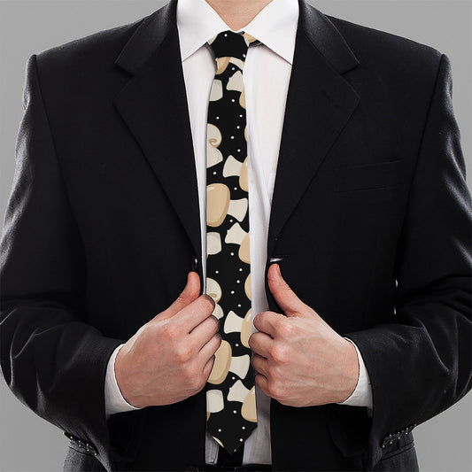 Champignon Mushroom Pattern Print Necktie