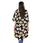 Champignon Mushroom Pattern Print Open Front Beach Cover Up