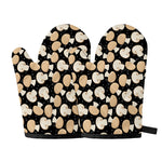 Champignon Mushroom Pattern Print Oven Mitts