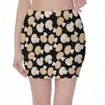 Champignon Mushroom Pattern Print Pencil Mini Skirt