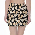Champignon Mushroom Pattern Print Pencil Mini Skirt