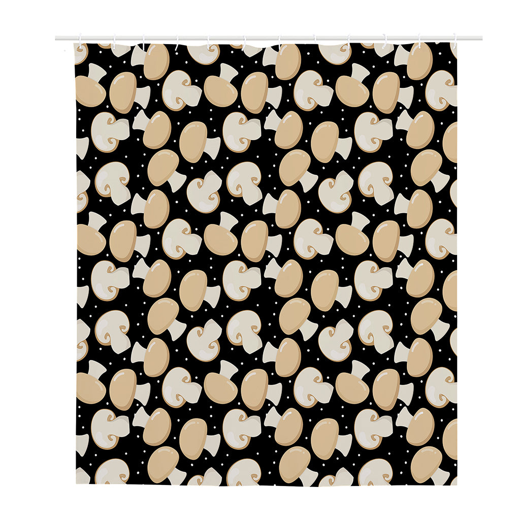 Champignon Mushroom Pattern Print Polyester Shower Curtain