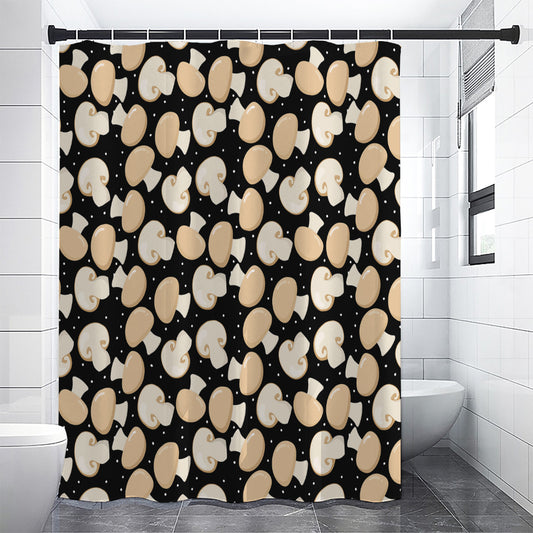 Champignon Mushroom Pattern Print Premium Shower Curtain