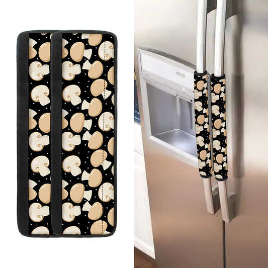 Champignon Mushroom Pattern Print Refrigerator Handle Covers