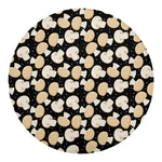 Champignon Mushroom Pattern Print Round Blanket