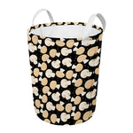 Champignon Mushroom Pattern Print Round Laundry Basket