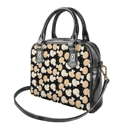 Champignon Mushroom Pattern Print Shoulder Handbag