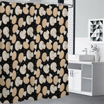 Champignon Mushroom Pattern Print Shower Curtain