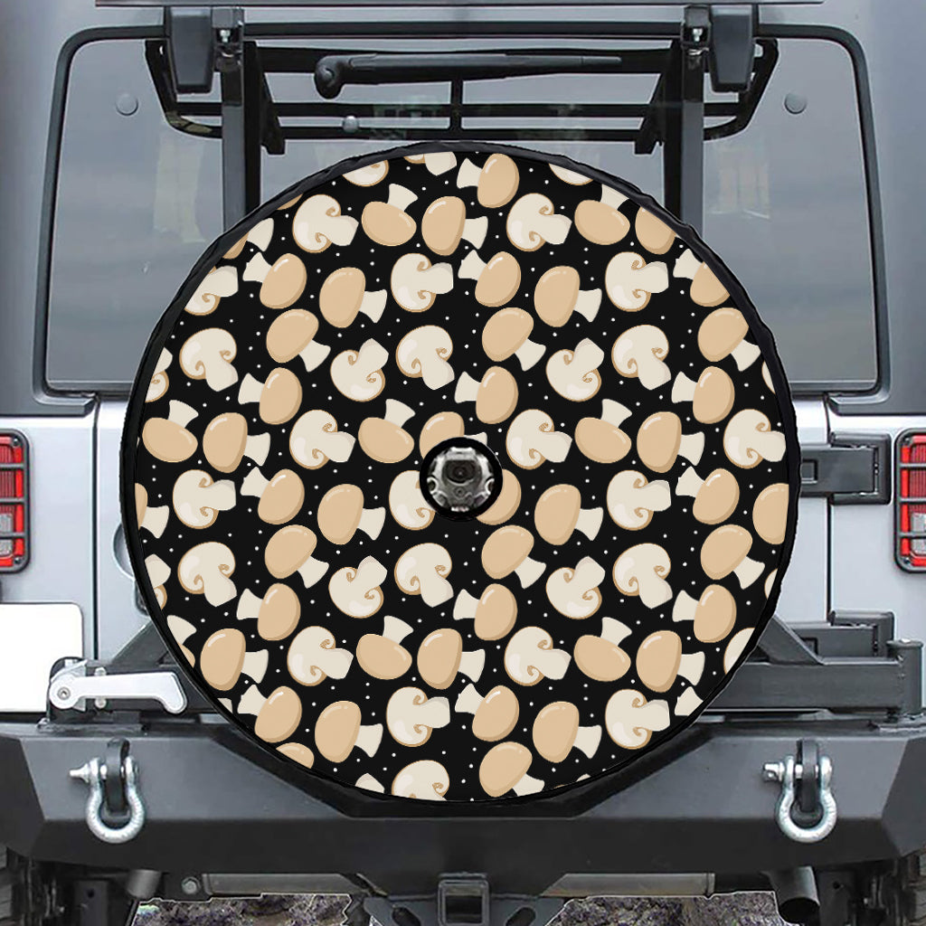 Champignon Mushroom Pattern Print Tire Cover With Camera Hole