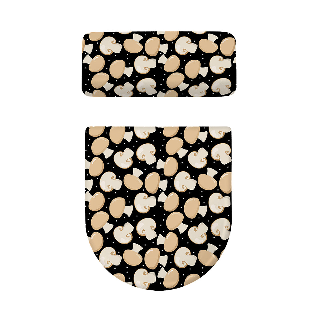 Champignon Mushroom Pattern Print Toilet Lid And Tank Cover Set