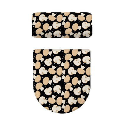 Champignon Mushroom Pattern Print Toilet Lid And Tank Cover Set