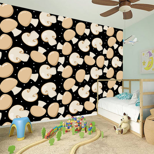 Champignon Mushroom Pattern Print Wall Sticker