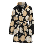 Champignon Mushroom Pattern Print Women's Bathrobe