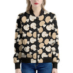 Champignon Mushroom Pattern Print Women's Bomber Jacket