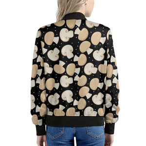 Champignon Mushroom Pattern Print Women's Bomber Jacket