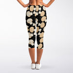 Champignon Mushroom Pattern Print Women's Capri Leggings