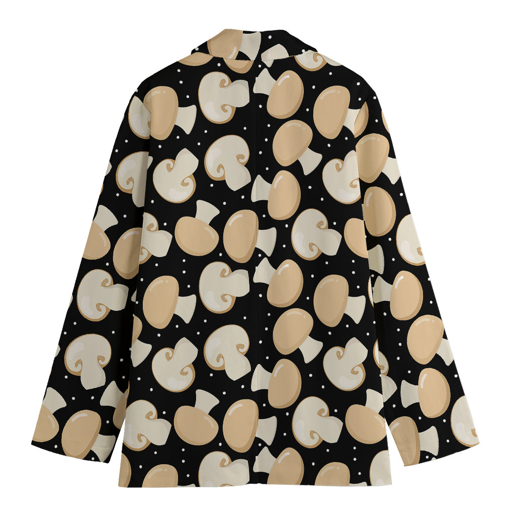 Champignon Mushroom Pattern Print Women's Cotton Blazer