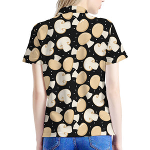 Champignon Mushroom Pattern Print Women's Polo Shirt