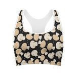 Champignon Mushroom Pattern Print Women's Sports Bra