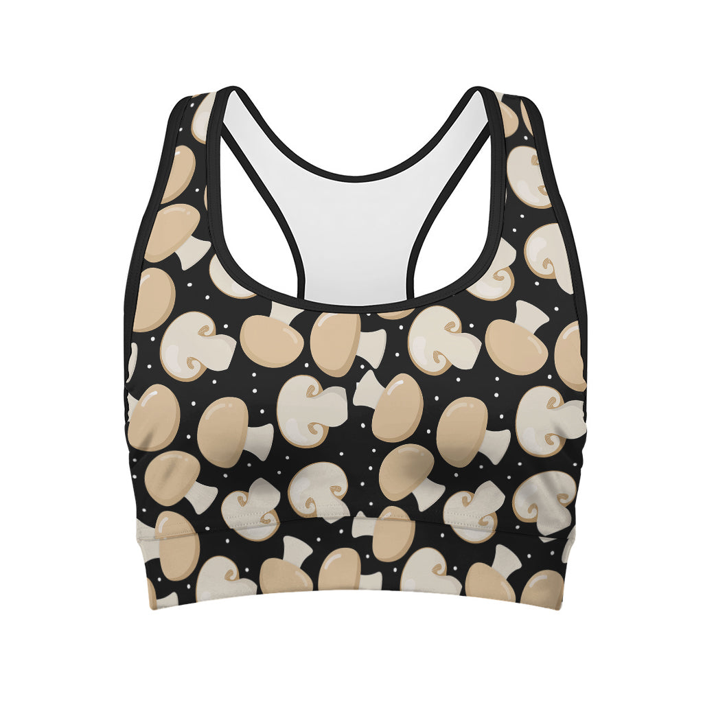 Champignon Mushroom Pattern Print Women's Sports Bra