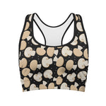 Champignon Mushroom Pattern Print Women's Sports Bra
