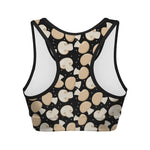 Champignon Mushroom Pattern Print Women's Sports Bra