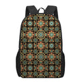 Chaotic Boho Floral Pattern Print 17 Inch Backpack