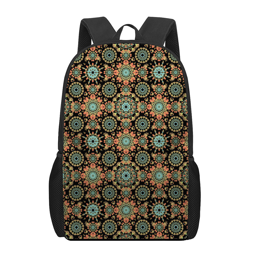 Chaotic Boho Floral Pattern Print 17 Inch Backpack