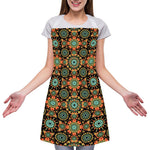 Chaotic Boho Floral Pattern Print Adjustable Apron