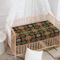 Chaotic Boho Floral Pattern Print Baby Crib Sheet