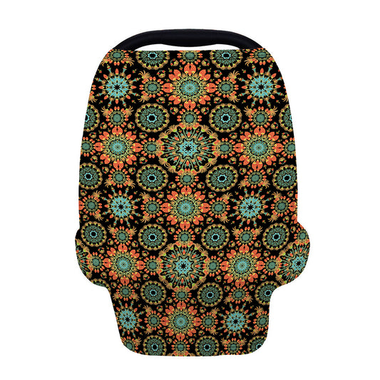 Chaotic Boho Floral Pattern Print Baby Seat Cover
