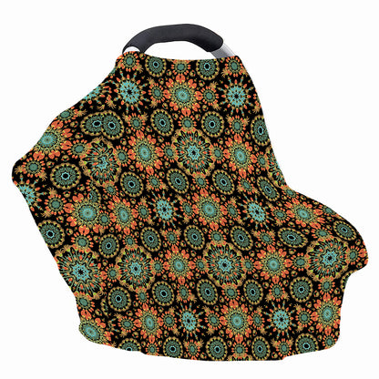 Chaotic Boho Floral Pattern Print Baby Seat Cover