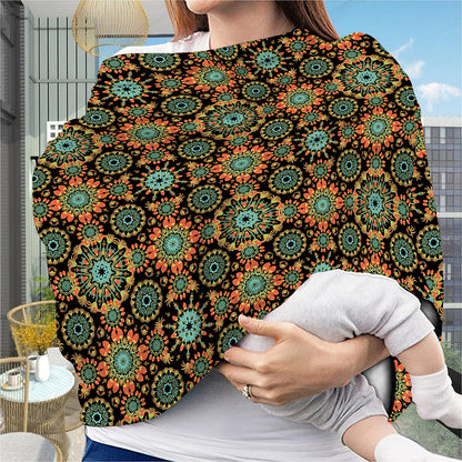 Chaotic Boho Floral Pattern Print Baby Seat Cover
