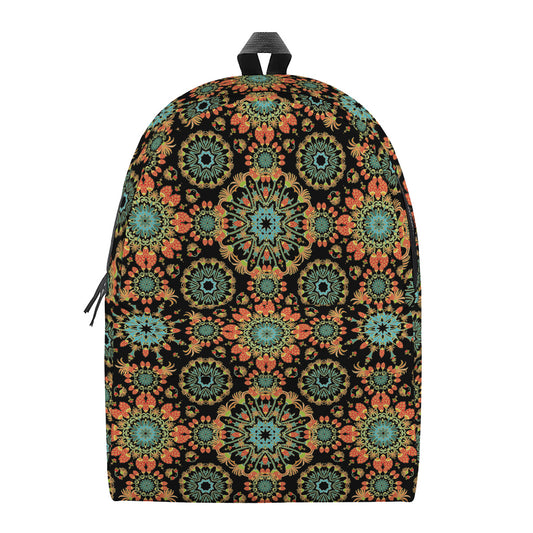 Chaotic Boho Floral Pattern Print Backpack