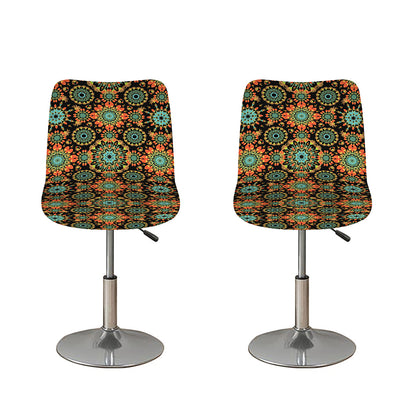 Chaotic Boho Floral Pattern Print Bar Stool Covers