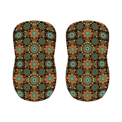 Chaotic Boho Floral Pattern Print Bar Stool Covers