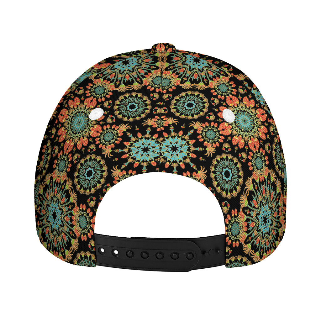Chaotic Boho Floral Pattern Print Baseball Cap
