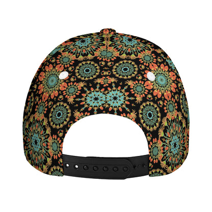 Chaotic Boho Floral Pattern Print Baseball Cap