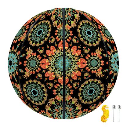 Chaotic Boho Floral Pattern Print Basketball