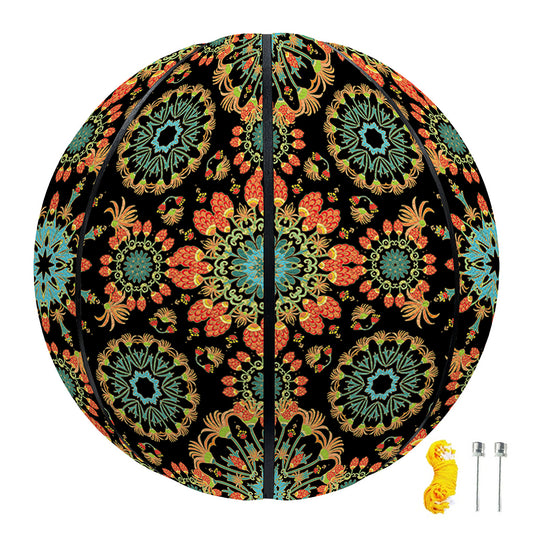 Chaotic Boho Floral Pattern Print Basketball
