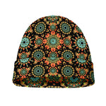 Chaotic Boho Floral Pattern Print Beanie