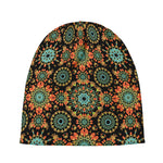 Chaotic Boho Floral Pattern Print Beanie