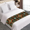 Chaotic Boho Floral Pattern Print Bed Runner