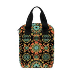 Chaotic Boho Floral Pattern Print Bible Tote Bag