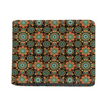 Chaotic Boho Floral Pattern Print Bifold Wallet