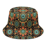 Chaotic Boho Floral Pattern Print Bucket Hat